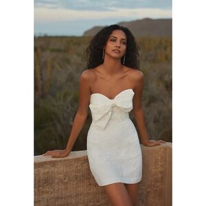 Anthropologie Hutch Eyelet Bow Tie Mini Dress Size 12